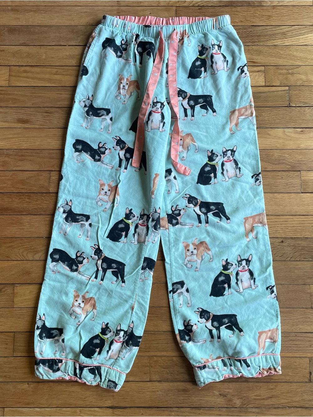 Nick & Nora Pajama Pants Women’s Sz Small French Bulldog Dog Print Blue Lounge
